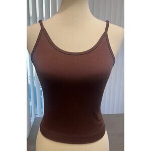 Brown Tank Top with Adjustable Straps